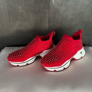 Christian Louboutin spike sock red sneaker Size 38.5